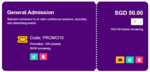 Admission ticket with promo